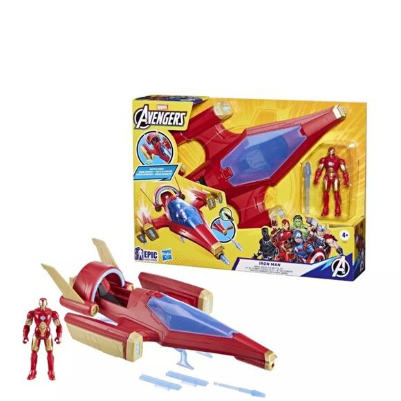Epic Hero Series Iron Man Repulsor Blast Battle Jet Action Figure Vehicle - Picture 5 of 5
